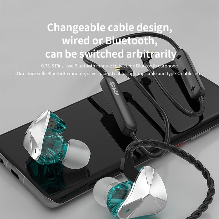 CVJ Demon Double Dynamic Coil HiFi Music Wired Earphone With Mic(Silver) - In Ear Wired Earphone by CVJ | Online Shopping UK | buy2fix