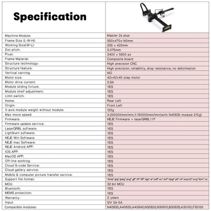 NEJE MASTER 3 Plus Laser Engraver with N40630 Laser Module(EU Plug) - DIY Engraving Machines by NEJE | Online Shopping UK | buy2fix
