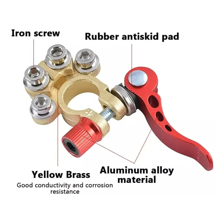 1 Pair Car Battery Terminals Quick Disconnect Cables Connectors, with L Wrench + Insulation Pad + Brush - In Car by buy2fix | Online Shopping UK | buy2fix