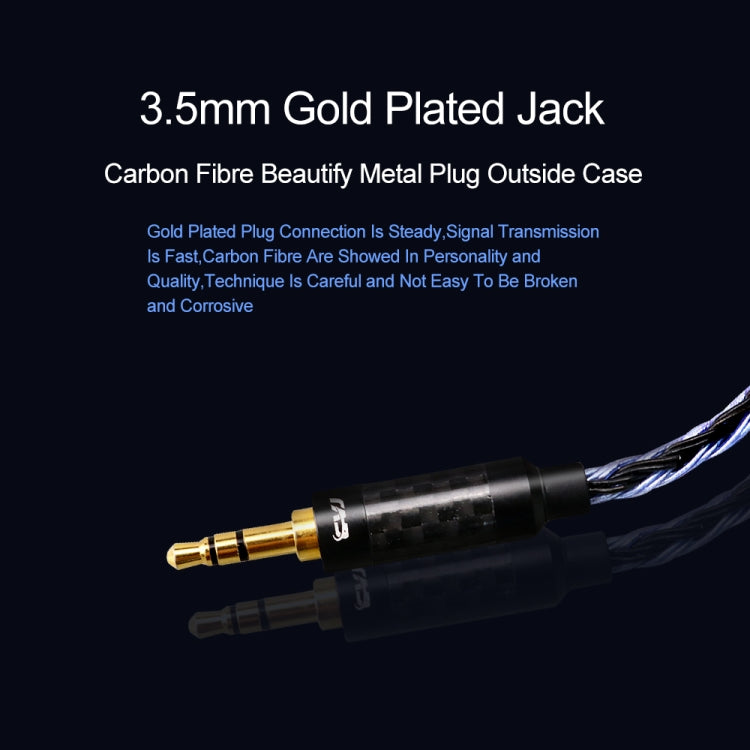 CVJ V3 1.2m 16 Cores Silver-plated 3.5mm Earphone Cable, Style:MMCX(Black-Blue) - Cable & Splitter by CVJ | Online Shopping UK | buy2fix