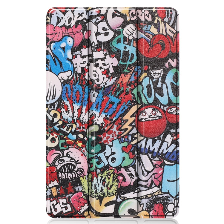 For Samsung Galaxy Tab S6 Lite P610 10.4 inch Colored Drawing Horizontal Flip Leather Case, with Three-folding Holder(Graffiti) - Samsung Accessories by buy2fix | Online Shopping UK | buy2fix