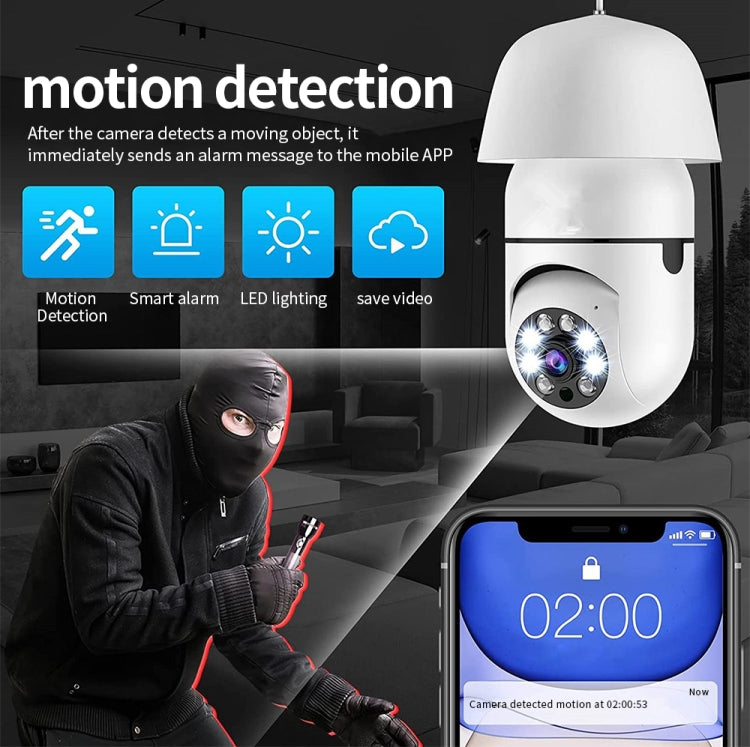 A6 2MP HD Light Bulb WiFi Camera Support Motion Detection/Two-way Audio/Night Vision/TF Card With 16G Memory Card - Security by buy2fix | Online Shopping UK | buy2fix