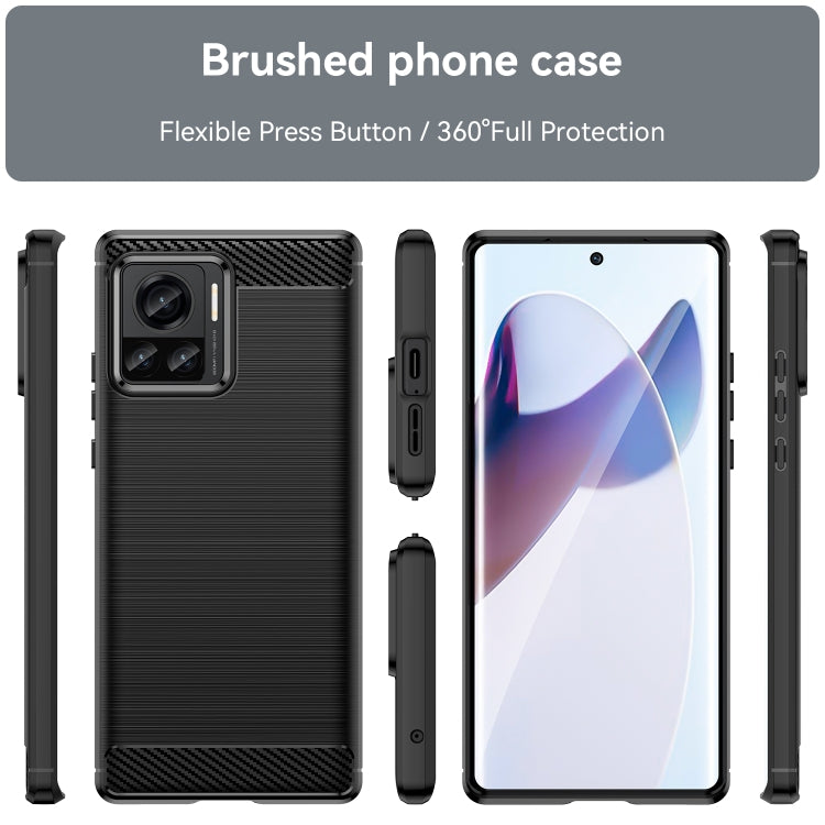 For Motorola Moto X30 Pro/Edge 30 Ultra Brushed Texture Carbon Fiber TPU Phone Case(Black) - Motorola Cases by buy2fix | Online Shopping UK | buy2fix