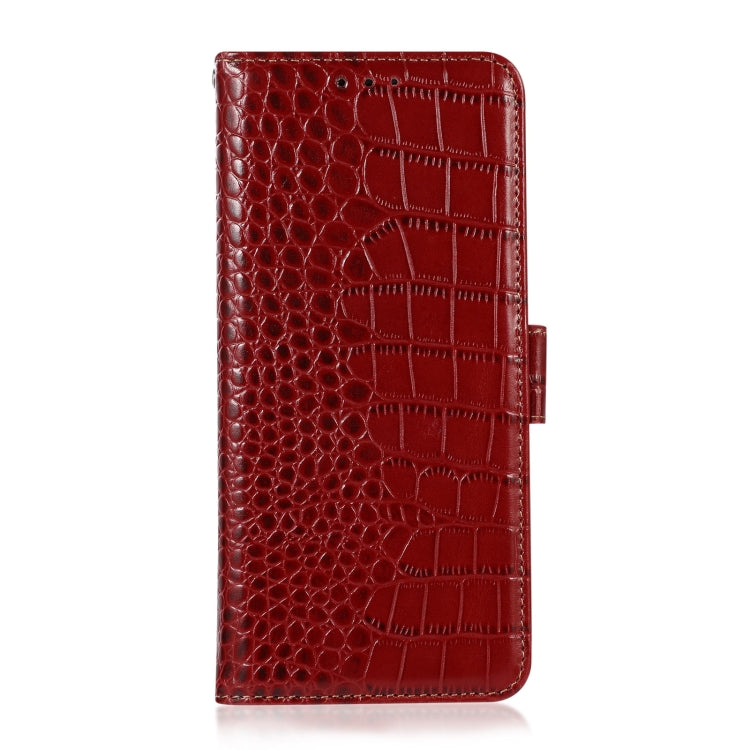 For Samsung Galaxy A04 4G Crocodile Top Layer Cowhide Leather Phone Case(Red) - Galaxy Phone Cases by buy2fix | Online Shopping UK | buy2fix