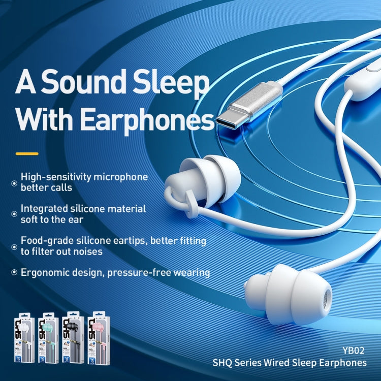 WEKOME YB02 SHQ Series In-Ear Sleep Wired Earphone, Plug Type:Type-C(Blue) - Type-C Earphone by WK | Online Shopping UK | buy2fix