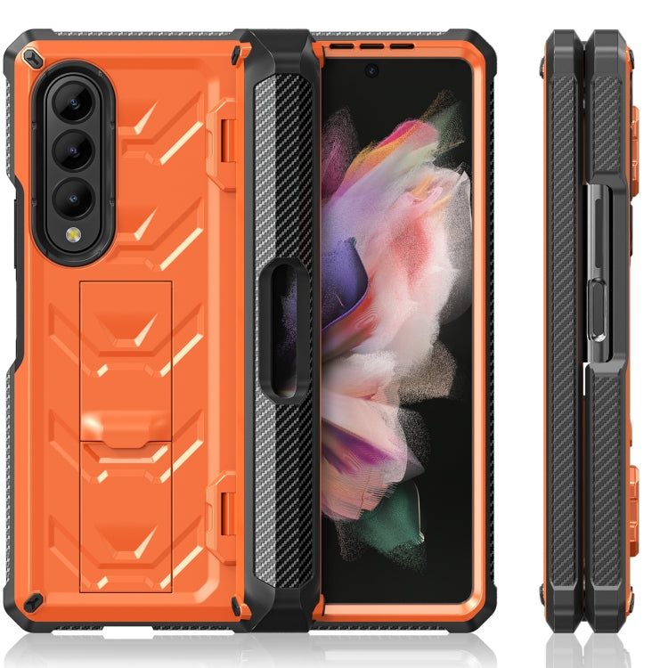 For Samsung Galaxy Z Fold3 5G Armored All-inclusive Shockproof Folding Phone Case(Orange) - Galaxy Phone Cases by buy2fix | Online Shopping UK | buy2fix