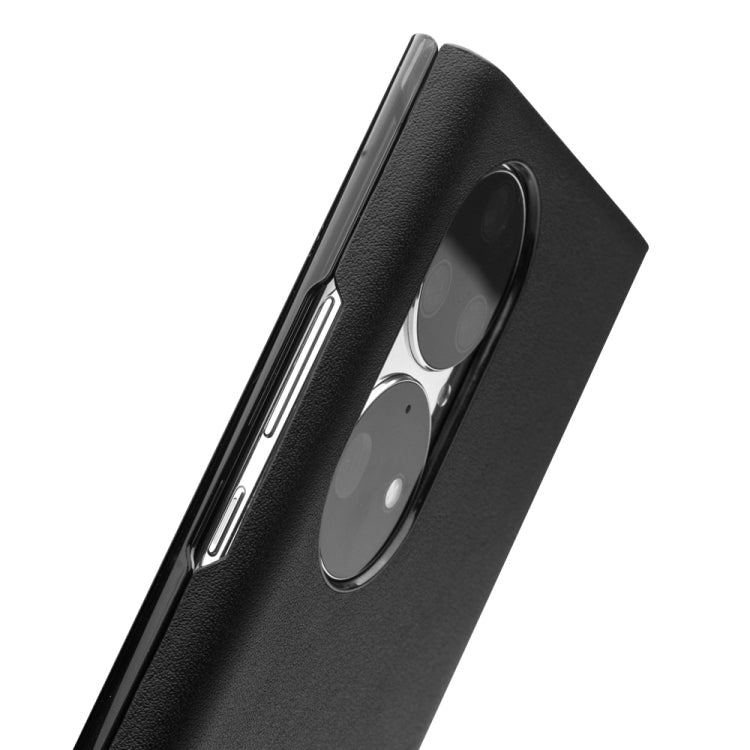 For Huawei P50 Pro QIALINO Magnetic Side Window View Genuine Leather Smart Phone Case(Black) - Huawei Cases by QIALINO | Online Shopping UK | buy2fix