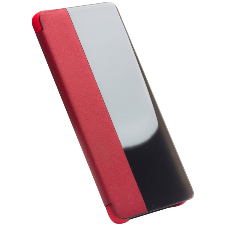 For Huawei P30 Pro QIALINO Genuine Leather Side Window View Smart Phone Case(Red) - Huawei Cases by QIALINO | Online Shopping UK | buy2fix