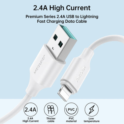 JOYROOM S-UL012A9 2.4A USB to 8 Pin Fast Charging Data Cable, Length:1m(White) - Normal Style Cable by JOYROOM | Online Shopping UK | buy2fix