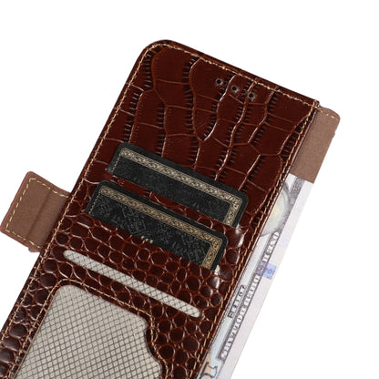 For Samsung Galaxy S23 Ultra 5G Crocodile Top Layer Cowhide Leather Phone Case(Brown) - Galaxy S23 Ultra 5G Cases by buy2fix | Online Shopping UK | buy2fix