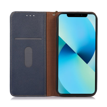 For Samsung Galaxy S23 Ultra 5G KHAZNEH Nappa Top Layer Cowhide Leather Phone Case(Blue) - Galaxy S23 Ultra 5G Cases by buy2fix | Online Shopping UK | buy2fix