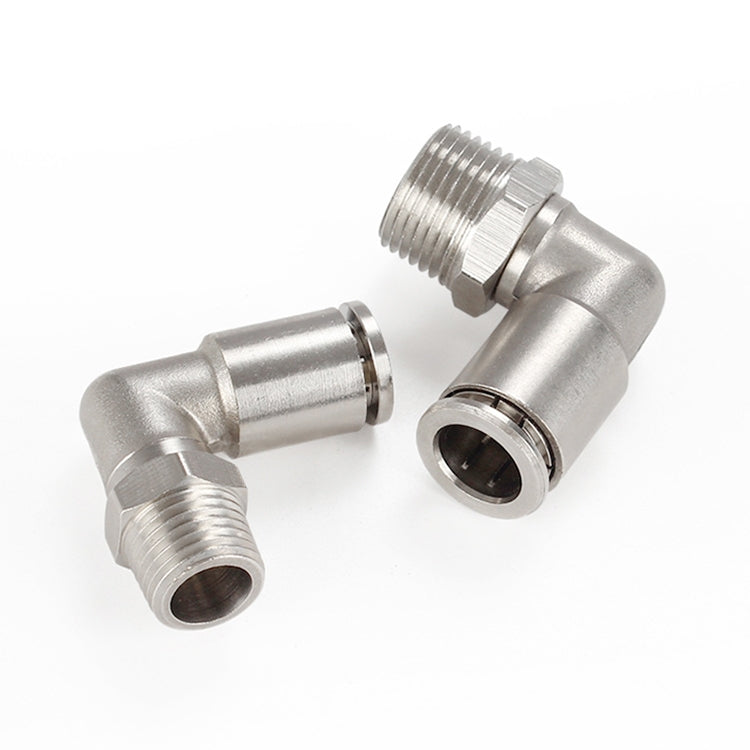 PL6-03 LAIZE Nickel Plated Copper Elbow Male Thread Pneumatic Quick Fitting Connector - Interface Series by LAIZE | Online Shopping UK | buy2fix