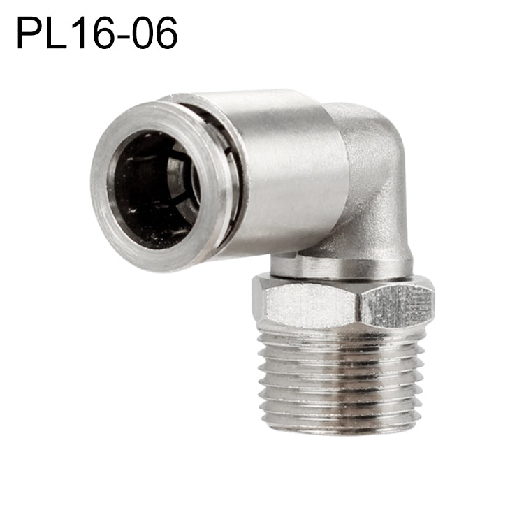 PL16-06 LAIZE Nickel Plated Copper Elbow Male Thread Pneumatic Quick Fitting Connector - Interface Series by LAIZE | Online Shopping UK | buy2fix