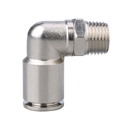 PL16-06 LAIZE Nickel Plated Copper Elbow Male Thread Pneumatic Quick Fitting Connector - Interface Series by LAIZE | Online Shopping UK | buy2fix