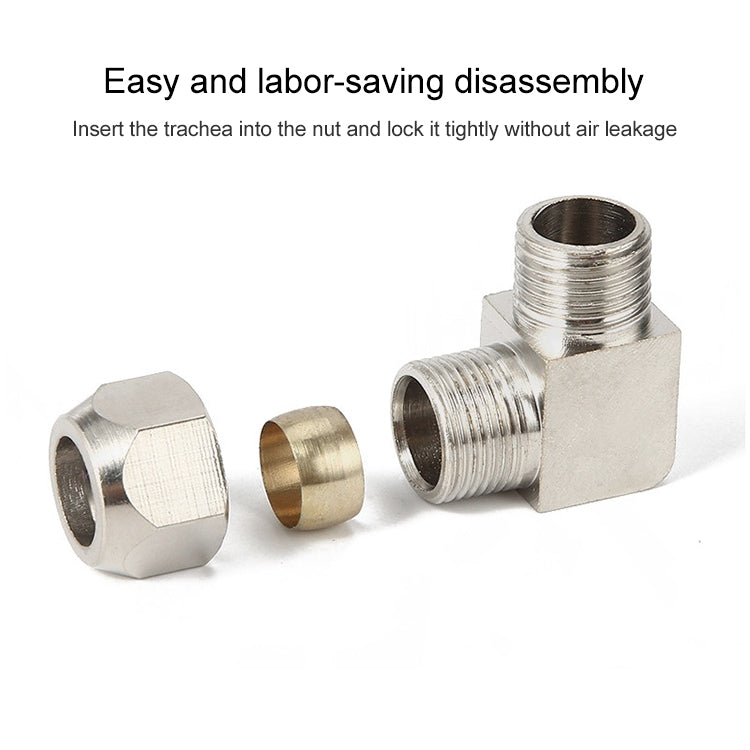 PL12-04 LAIZE Nickel Plated Copper Reducer Elbow Pneumatic Quick Fitting Connector -  by LAIZE | Online Shopping UK | buy2fix