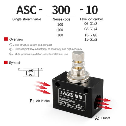 LAIZE Pneumatic Speed Regulating One-way Throttle Valve, Specification:ASC100-06 DN06mm -  by LAIZE | Online Shopping UK | buy2fix