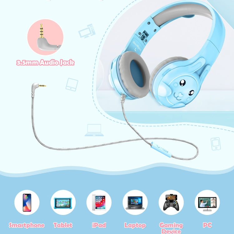 SoulBytes S31 Kids Wired Over-Ear Earphone with Microphone, Length: 1.5m(Blue) - Multimedia Headset by Soulbytes | Online Shopping UK | buy2fix