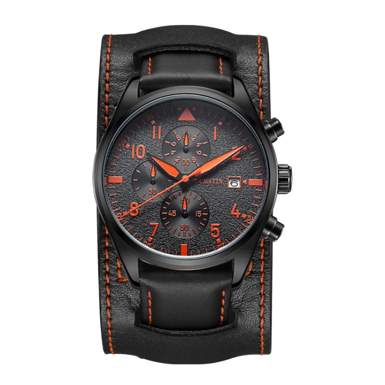 Ochstin 7227 Multifunctional Business Leather Wrist Wrist Waterproof Quartz Watch(Orange+Black) - Leather Strap Watches by OCHSTIN | Online Shopping UK | buy2fix