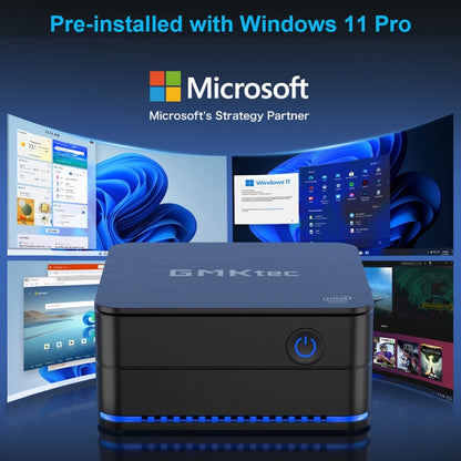 GMK KB7 Windows 11 Pro Mini PC, 16GB+512G, Intel Pentium Silver N6005 Quad Core, Support WiFi & BT(US Plug) - Windows Mini PCs by GMKtec | Online Shopping UK | buy2fix
