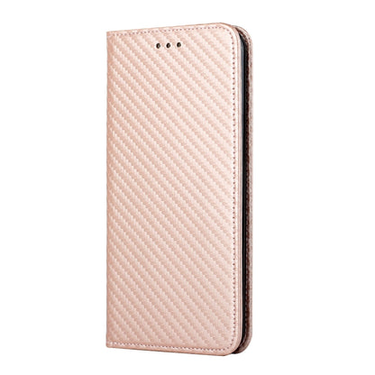 For Xiaomi 12T / 12T Pro / Redmi K50 Ultra Carbon Fiber Texture Magnetic Flip Leather Phone Case(Rose Gold) - Xiaomi Cases by buy2fix | Online Shopping UK | buy2fix