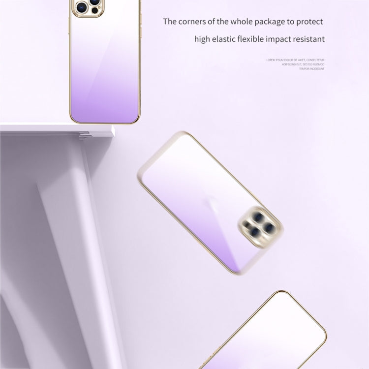 For iPhone 14 Plus SULADA Iridescence Series Plating Transparent Gradient Phone Case(Purple) - iPhone 14 Plus Cases by SULADA | Online Shopping UK | buy2fix