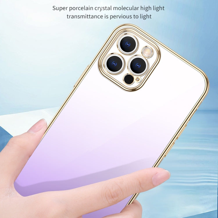 For iPhone 14 Pro SULADA Iridescence Series Plating Transparent Gradient Phone Case(Blue) - iPhone 14 Pro Cases by SULADA | Online Shopping UK | buy2fix