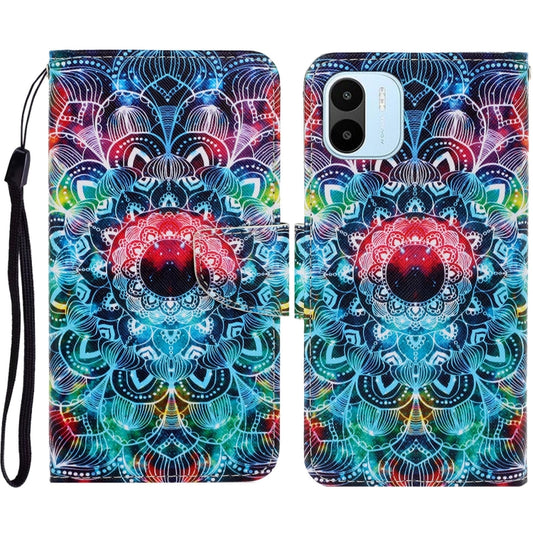 For Xiaomi Redmi A1 Colored Drawing Pattern Leather Phone Case(Mandala) - Xiaomi Cases by buy2fix | Online Shopping UK | buy2fix