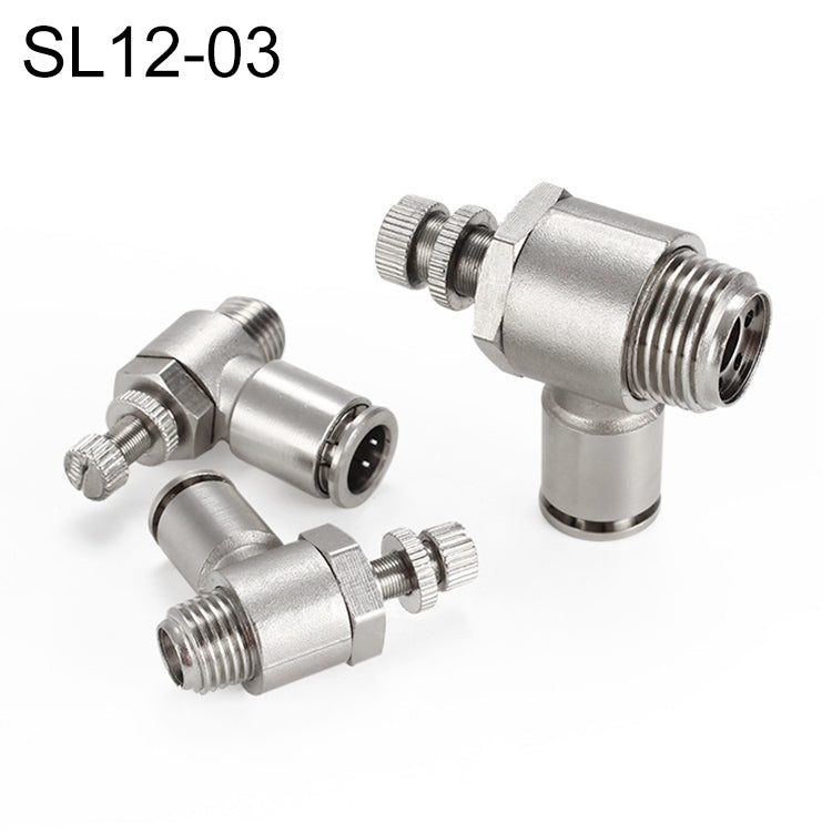 SL12-03 LAIZE Nickel Plated Copper Male Thread Throttle Valve Pneumatic Connector -  by LAIZE | Online Shopping UK | buy2fix