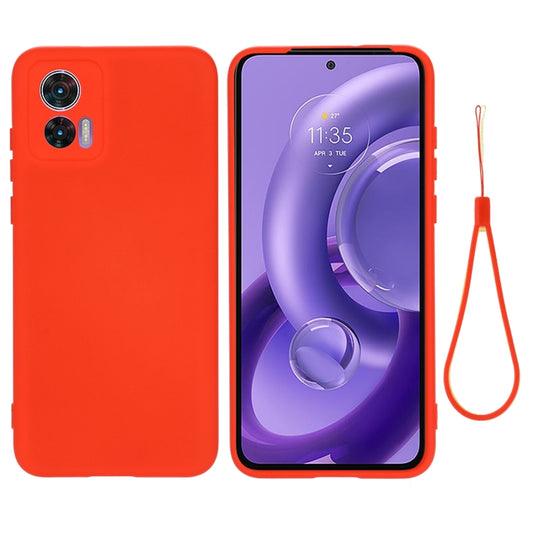 For Motorola Edge 30 Lite 5G / 30 Neo 5G Pure Color Liquid Silicone Shockproof Phone Case(Red) - Motorola Cases by buy2fix | Online Shopping UK | buy2fix