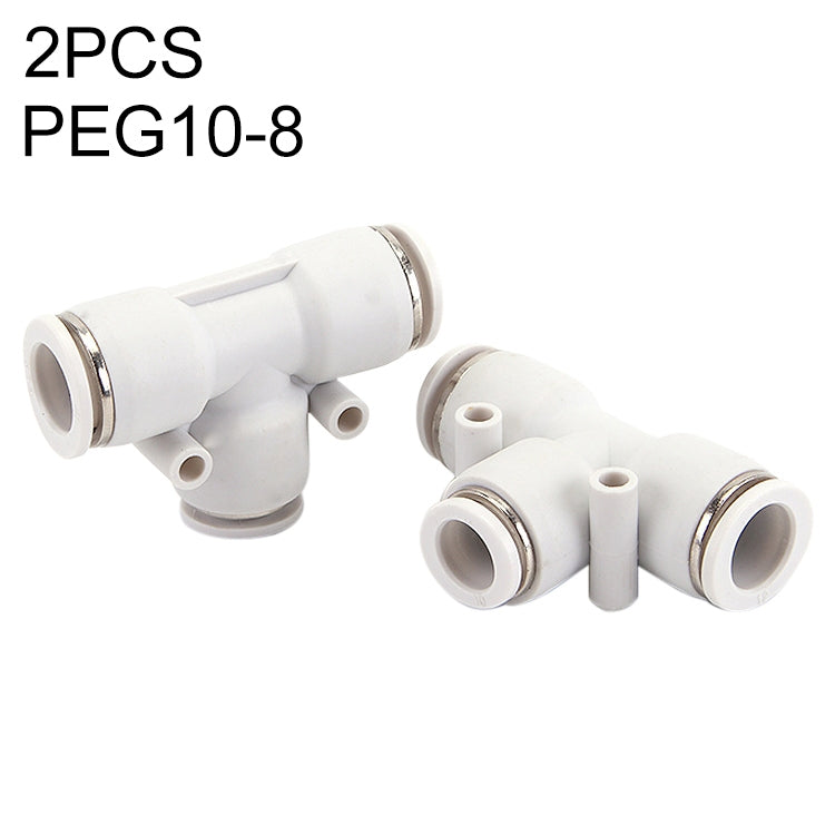 PEG10-8 LAIZE 2pcs PW T-type Tee Reducing Pneumatic Quick Fitting Connector - Interface Series by LAIZE | Online Shopping UK | buy2fix