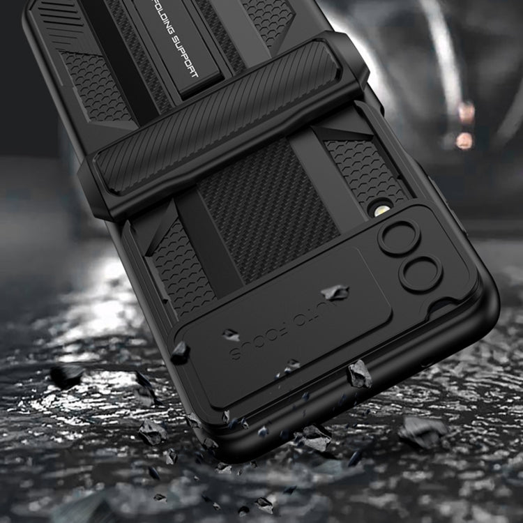 For Samsung Galaxy Z Flip4 GKK Magnetic Fold Armor Shockproof Protective Phone Case(Black) - Galaxy Z Flip4 5G Cases by GKK | Online Shopping UK | buy2fix