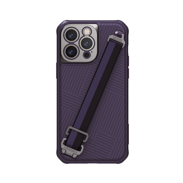 For iPhone 14 Pro Max NILLKIN MagSafe Full Coverage Phone Case with Wrist Strap(Purple) - iPhone 14 Pro Max Cases by NILLKIN | Online Shopping UK | buy2fix