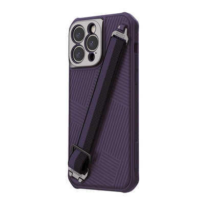 For iPhone 14 Pro Max NILLKIN MagSafe Full Coverage Phone Case with Wrist Strap(Purple) - iPhone 14 Pro Max Cases by NILLKIN | Online Shopping UK | buy2fix