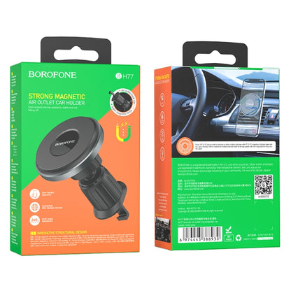Borofone BH77 Seaside Air Outlet Ring Magnetic Car Holder(Metal Grey) - In Car by Borofone | Online Shopping UK | buy2fix