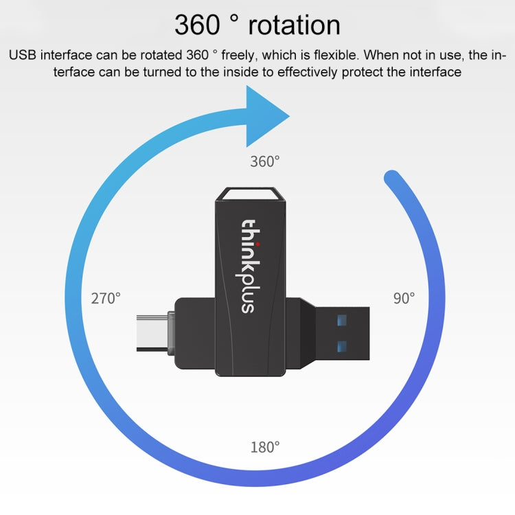 Lenovo Thinkplus MU252 USB 3.1 + USB-C / Type-C Flash Drive, Memory:128GB -  by Lenovo | Online Shopping UK | buy2fix