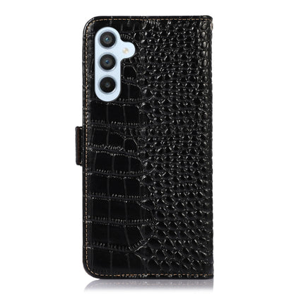 For Samsung Galaxy A54 5G Crocodile Top Layer Cowhide Leather Phone Case(Black) - Galaxy Phone Cases by buy2fix | Online Shopping UK | buy2fix