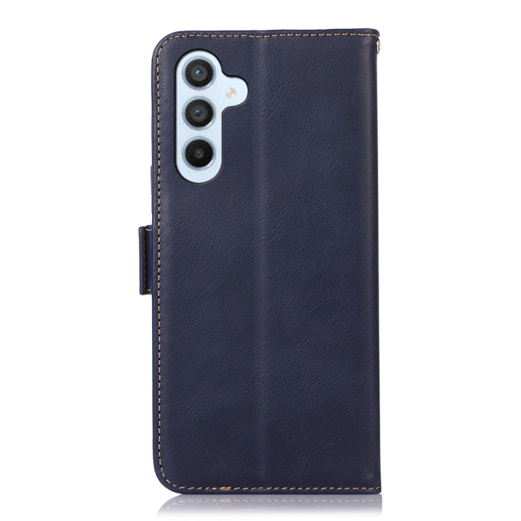 For Samsung Galaxy A54 5G Crazy Horse Top Layer Cowhide Leather Phone Case(Blue) - Galaxy Phone Cases by buy2fix | Online Shopping UK | buy2fix