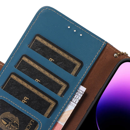 For Samsung Galaxy A04e Genuine Leather Magnetic RFID Leather Phone Case(Blue) - Galaxy Phone Cases by buy2fix | Online Shopping UK | buy2fix