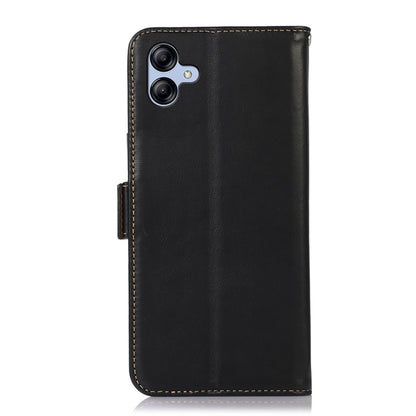 For Samsung Galaxy A04e Crazy Horse Top Layer Cowhide Leather Phone Case(Black) - Galaxy Phone Cases by buy2fix | Online Shopping UK | buy2fix