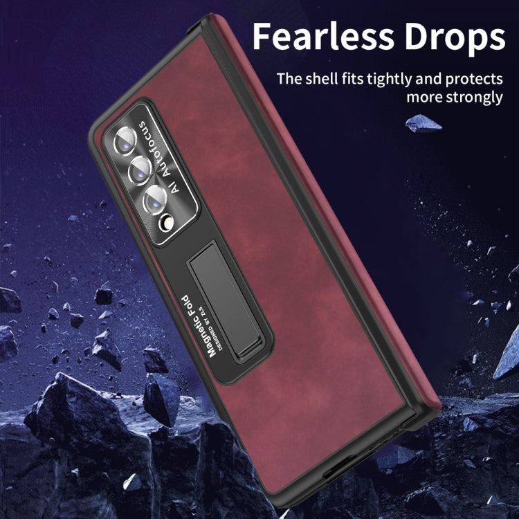 For Samsung Galaxy Z Fold3 5G Napa Texture All-inclusive Phone Case(Red) - Galaxy Phone Cases by buy2fix | Online Shopping UK | buy2fix