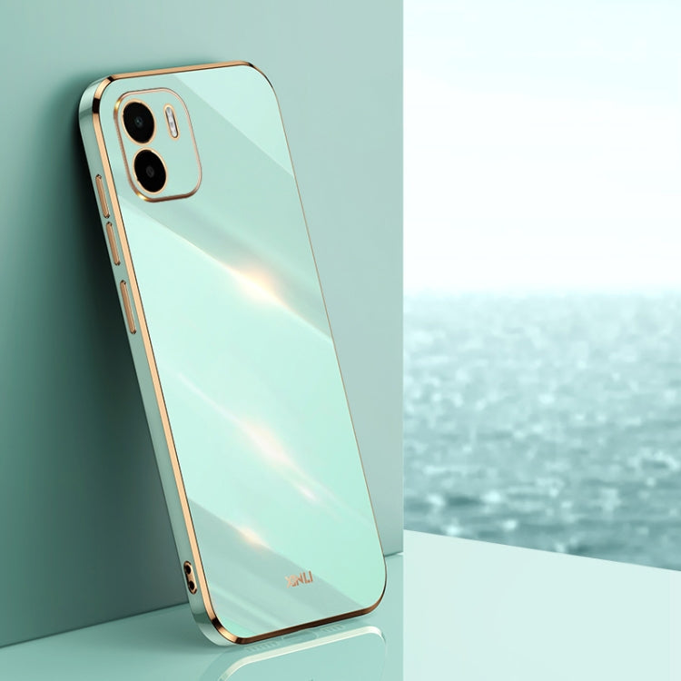 For Xiaomi Redmi A1 4G XINLI Straight Edge 6D Electroplate TPU Phone Case(Mint Green) - Xiaomi Cases by buy2fix | Online Shopping UK | buy2fix