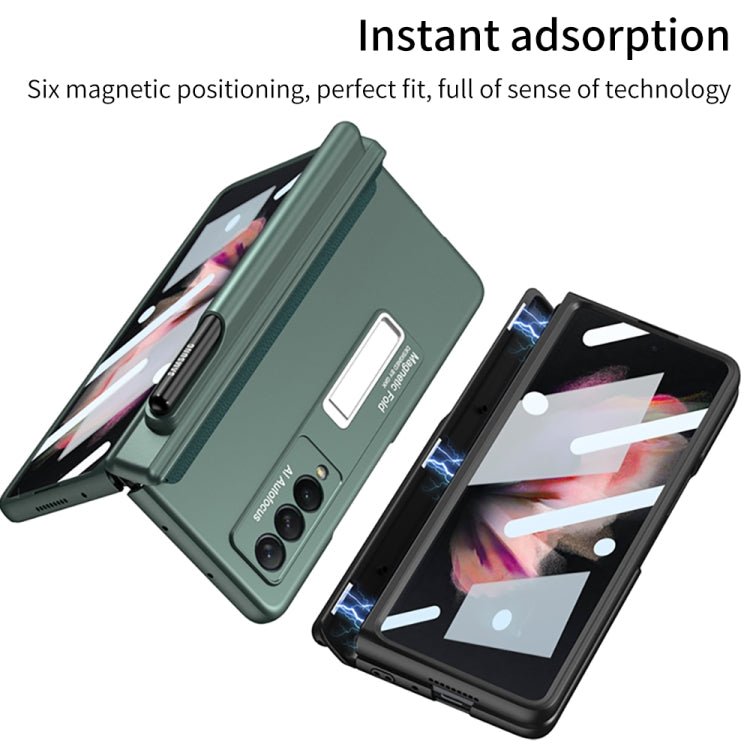 For Samsung Galaxy Z Fold3 5G GKK Full Coverage Magnetic Fold Hinge Shockproof Phone Case with Pen Slots(White) - Galaxy Phone Cases by GKK | Online Shopping UK | buy2fix