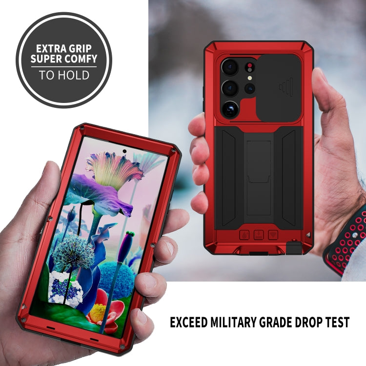 For Samsung Galaxy S23 Ultra 5G R-JUST Sliding Camera Design Life Waterproof Dustproof Shockproof Phone Case(Red) - Galaxy S23 Ultra 5G Cases by R-JUST | Online Shopping UK | buy2fix