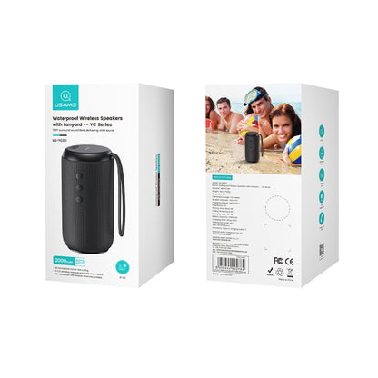 USAMS US-YC011 Lanyard Style Fabric Wireless Bluetooth Waterproof Small Speaker(Black) - Mini Speaker by USAMS | Online Shopping UK | buy2fix