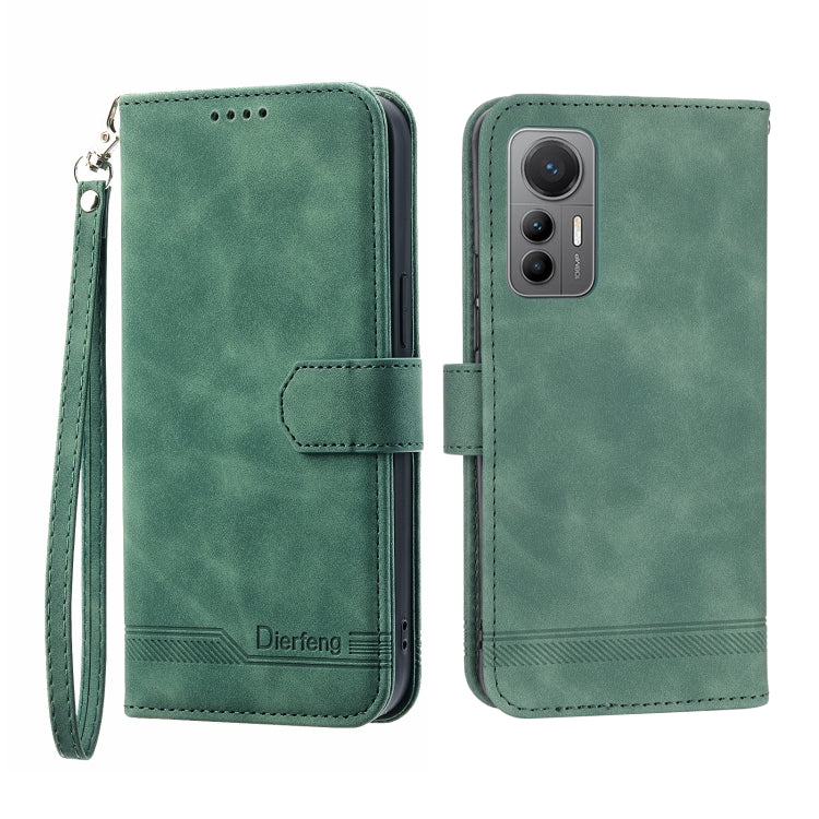 For Xiaomi 12 / 12X Dierfeng Dream Line TPU + PU Leather Phone Case(Green) - 12 Cases by buy2fix | Online Shopping UK | buy2fix