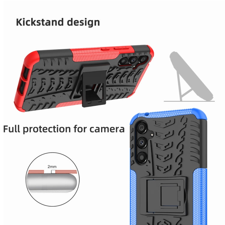 For Samsung Galaxy A34 5G Tire Texture TPU + PC Phone Case with Holder(Green) - Galaxy Phone Cases by buy2fix | Online Shopping UK | buy2fix