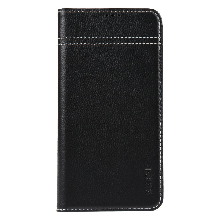 For iPhone 14 GEBEI Top-grain Horizontal Flip Leather Phone Case(Black) - iPhone 14 Cases by GEBEI | Online Shopping UK | buy2fix