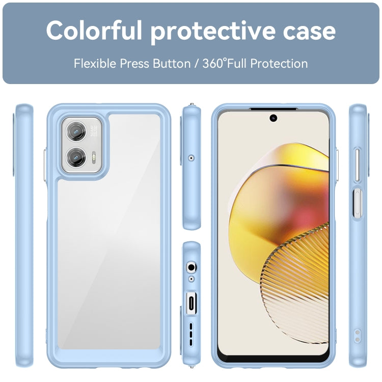 For Motorola Moto G73 Colorful Series Acrylic + TPU Phone Case(Blue) - Motorola Cases by buy2fix | Online Shopping UK | buy2fix