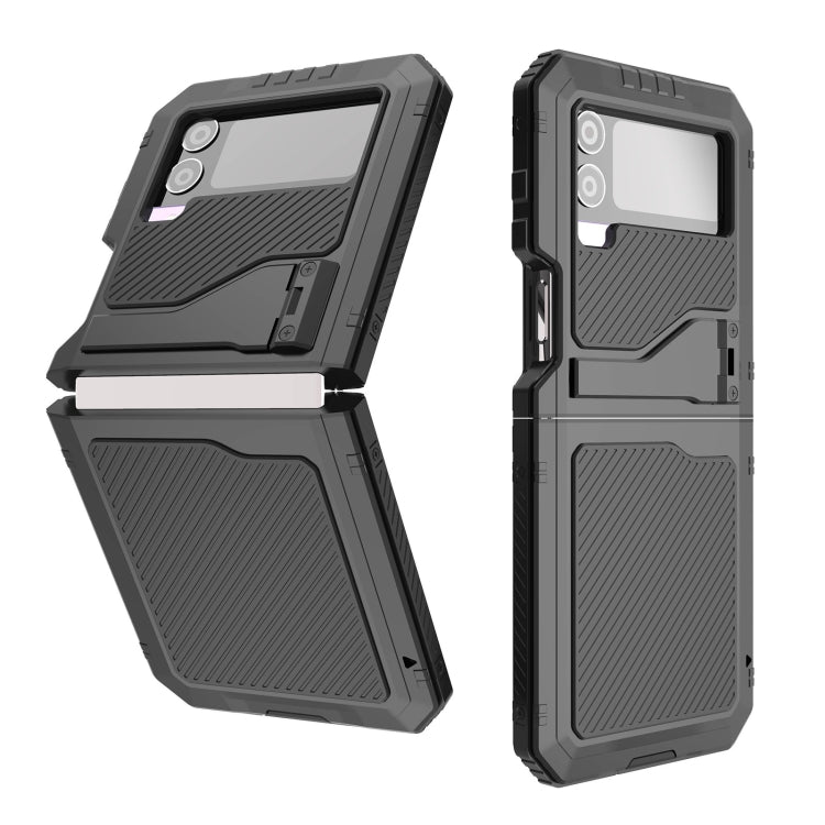 For Samsung Galaxy Z Flip4 RedPepper 360 Full Body Rugged Metal Life Waterproof Phone Case (Black) - Galaxy S23+ 5G Cases by RedPepper | Online Shopping UK | buy2fix