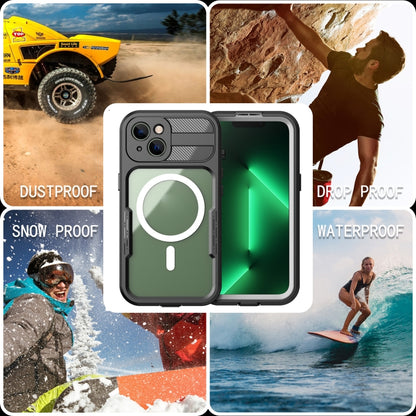 For iPhone 14 Plus RedPepper Ares 360 Full Body Rugged IPX68 Life Waterproof Magsafe Phone Case(Black) - iPhone 14 Plus Cases by RedPepper | Online Shopping UK | buy2fix